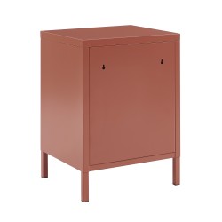 Table de chevet PANTONE métal terracotta double tiroirs 40cm