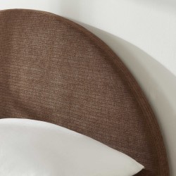 Lit coffre TAIJO velours côtelé marron 160x200 sommier inclus