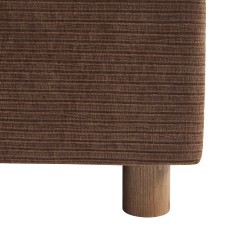 Lit coffre TAIJO velours côtelé marron 160x200 sommier inclus