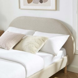 Lit NEBULA tissu grège 140x190 sommier inclus