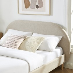 Lit NEBULA tissu grège 160x200 sommier inclus