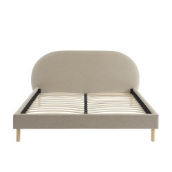 Lit NEBULA tissu grège 160x200 sommier inclus