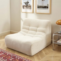 Chauffeuse JANIS modulable 1 place tissu chenille écru