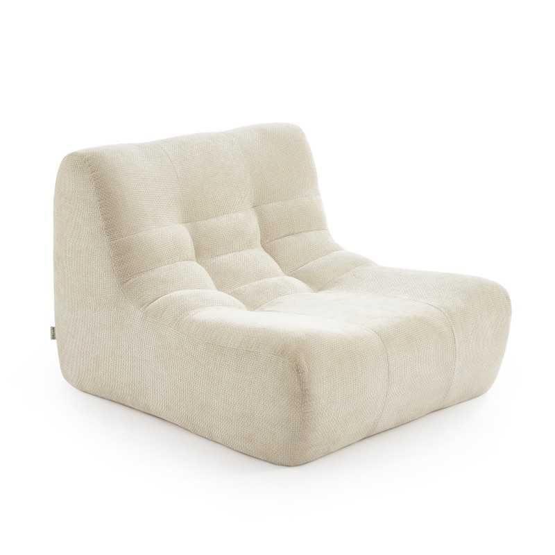 Chauffeuse JANIS modulable 1 place tissu chenille écru