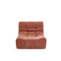 Chauffeuse JANIS modulable 1 place tissu chenille terracotta