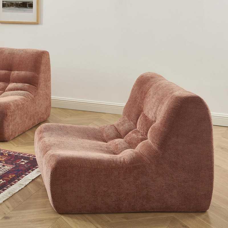 Chauffeuse JANIS modulable 1 place tissu chenille terracotta