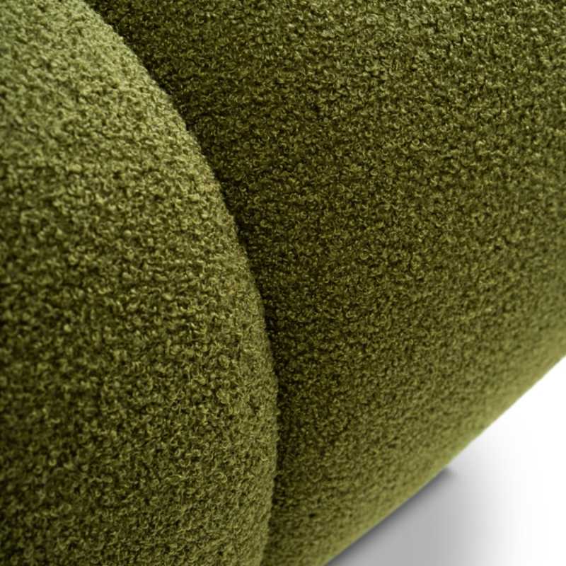 Canapé droit convertible TASCA 3 places tissu bouclette vert olive