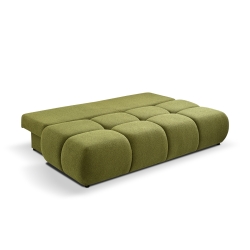 Canapé droit convertible TASCA 3 places tissu bouclette vert olive
