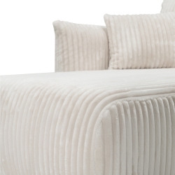 Canapé d'angle convertible et réversible GLORIA 4 places velours côtelé écru