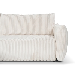 Canapé d'angle convertible et réversible GLORIA 4 places velours côtelé écru