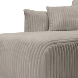 Canapé d'angle convertible et réversible GLORIA 4 places velours côtelé taupe