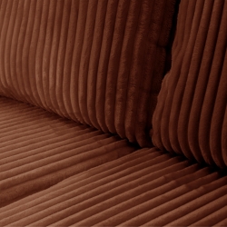 Canapé d'angle convertible et réversible GLORIA 4 places velours côtelé terracotta