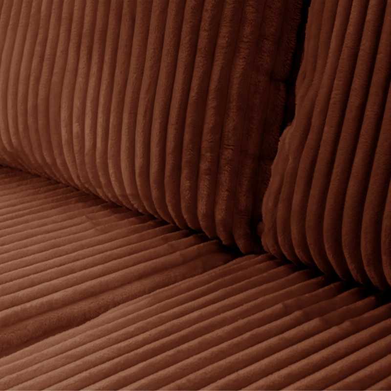 Canapé d'angle convertible et réversible GLORIA 4 places velours côtelé terracotta