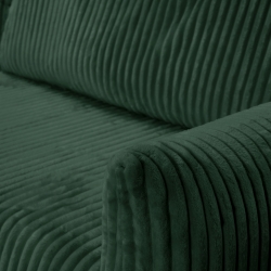 Canapé d'angle convertible et réversible GLORIA 4 places velours côtelé vert kaki