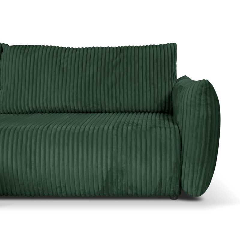 Canapé d'angle convertible et réversible GLORIA 4 places velours côtelé vert kaki