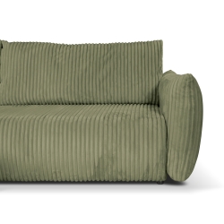 Canapé d'angle convertible et réversible GLORIA 4 places velours côtelé vert sauge