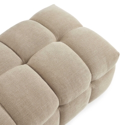 Ensemble canapé droit 3 places + pouf MOODY tissu lin beige