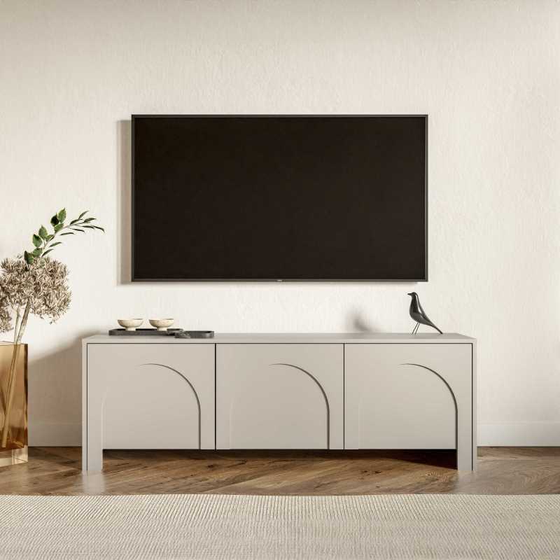 Meuble TV EDDA coloris cachemire 3 portes 150cm