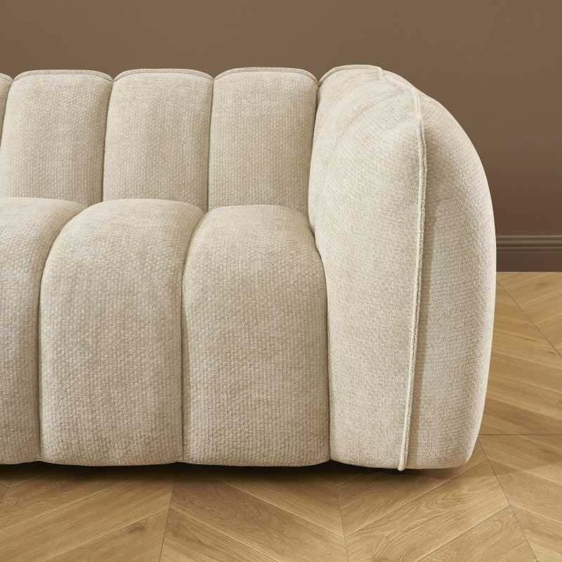 Ensemble canapés droits fixes 3+2 MATILDA tissu chenille beige