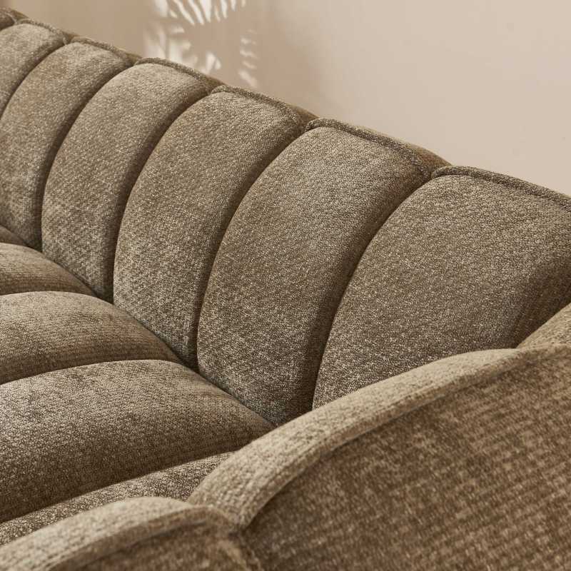 Ensemble canapés droits fixes 3+2 MATILDA tissu chenille marron