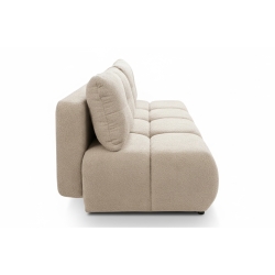 Canapé droit convertible TASCA 3 places tissu bouclette taupe