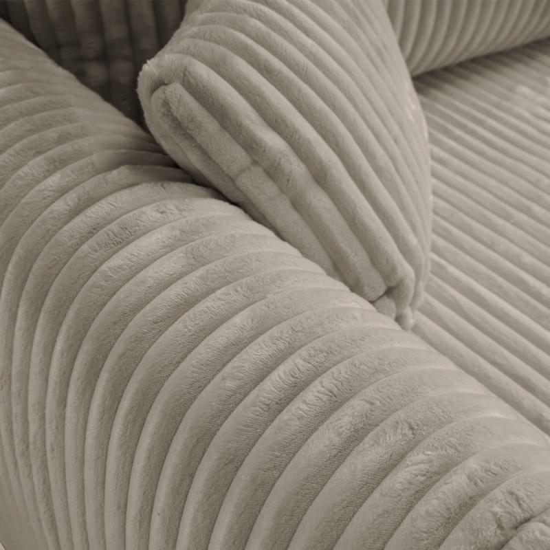 Canapé droit convertible GLORIA 3 places velours côtelé taupe