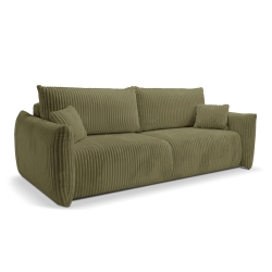 Canapé droit convertible GLORIA 3 places velours côtelé vert sauge
