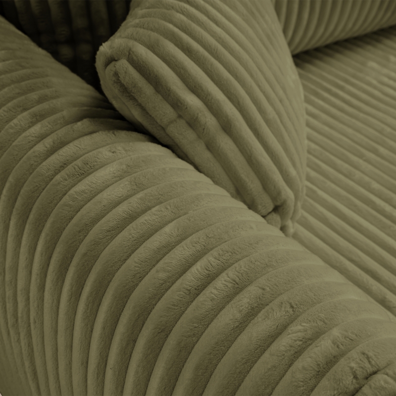 Canapé droit convertible GLORIA 3 places velours côtelé vert sauge