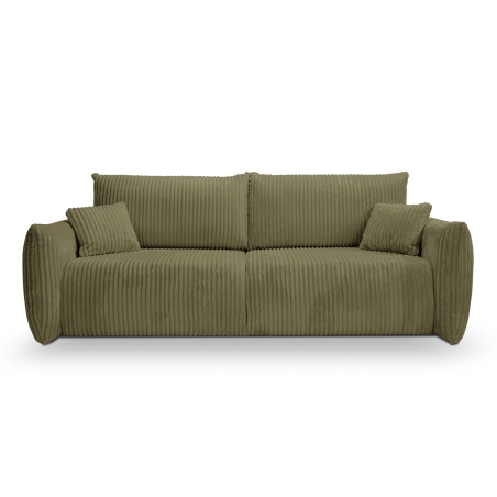 Canapé droit convertible GLORIA 3 places velours côtelé vert sauge