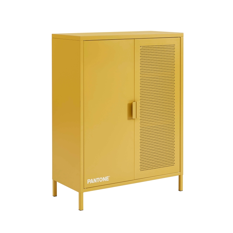 Buffet PANTONE métal jaune moutarde h100cm