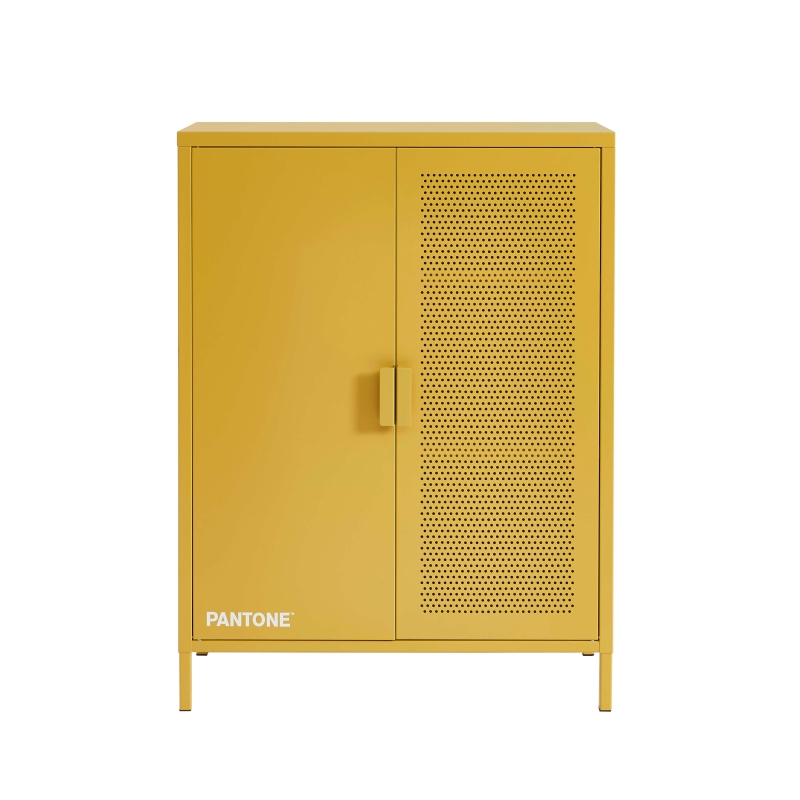 Buffet PANTONE métal jaune moutarde h100cm