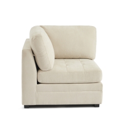 Canapé droit modulable 3 pièces BILLIE tissu chenille beige