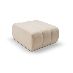 Pouf BELEM tissu bouclette écru