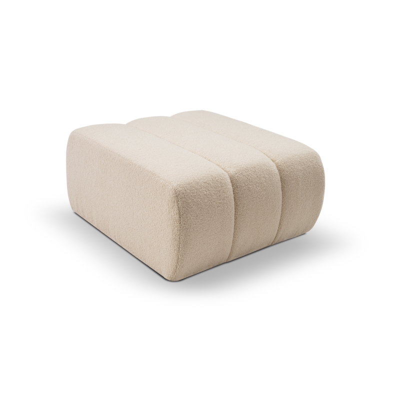 Pouf BELEM tissu bouclette écru