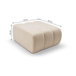 Pouf BELEM tissu bouclette écru