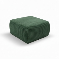 Pouf GLORIA velours côtelé vert kaki
