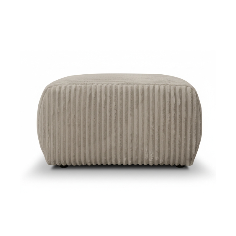Pouf GLORIA velours côtelé taupe