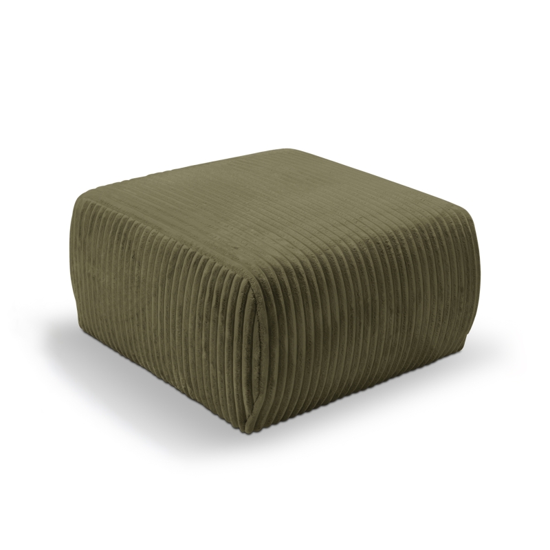 Pouf GLORIA velours côtelé vert sauge