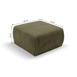 Pouf GLORIA velours côtelé vert sauge