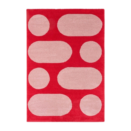Tapis Abby rouge motif rétro 80x140 cm
