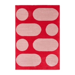 Tapis Abby rouge motif rétro 120x160 cm