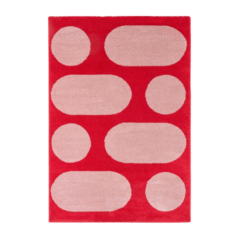 Tapis Abby rouge motif rétro 120x160 cm