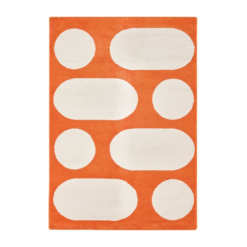 Tapis Abby orange motif rétro 120x160 cm