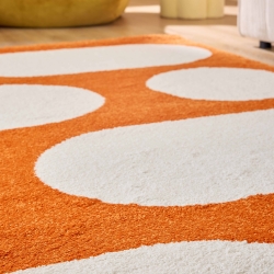 Tapis Abby orange motif rétro 120x160 cm