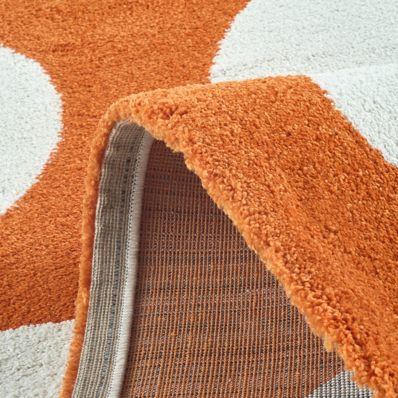 Tapis Abby orange motif rétro 160x230 cm