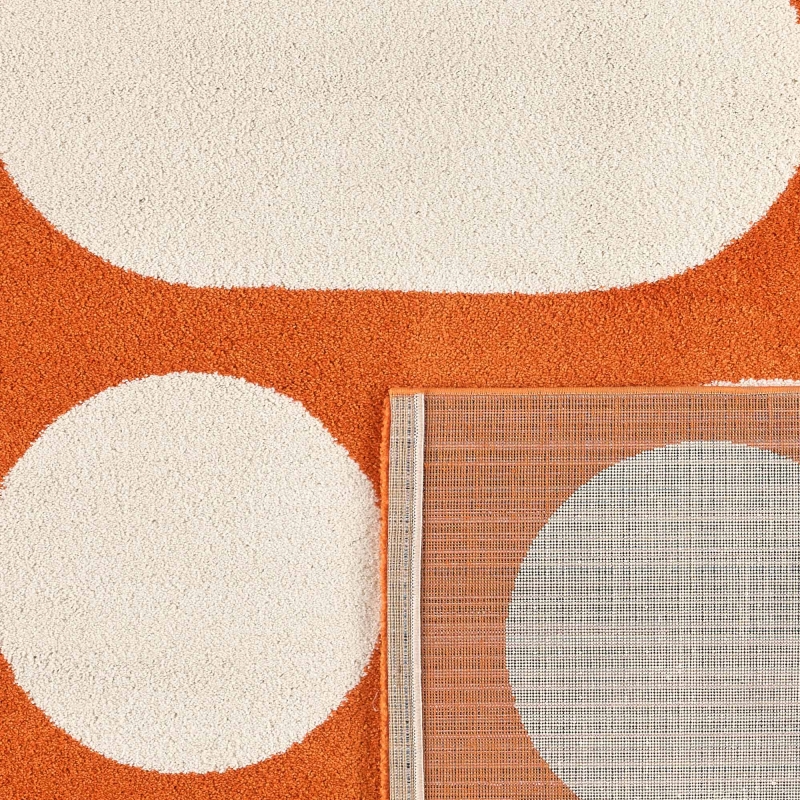 Tapis Abby orange motif rétro 200x280 cm