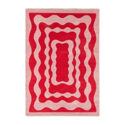 Tapis ABBY rouge motif vintage 160x230 cm