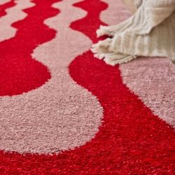 Tapis ABBY rouge motif vintage 160x230 cm