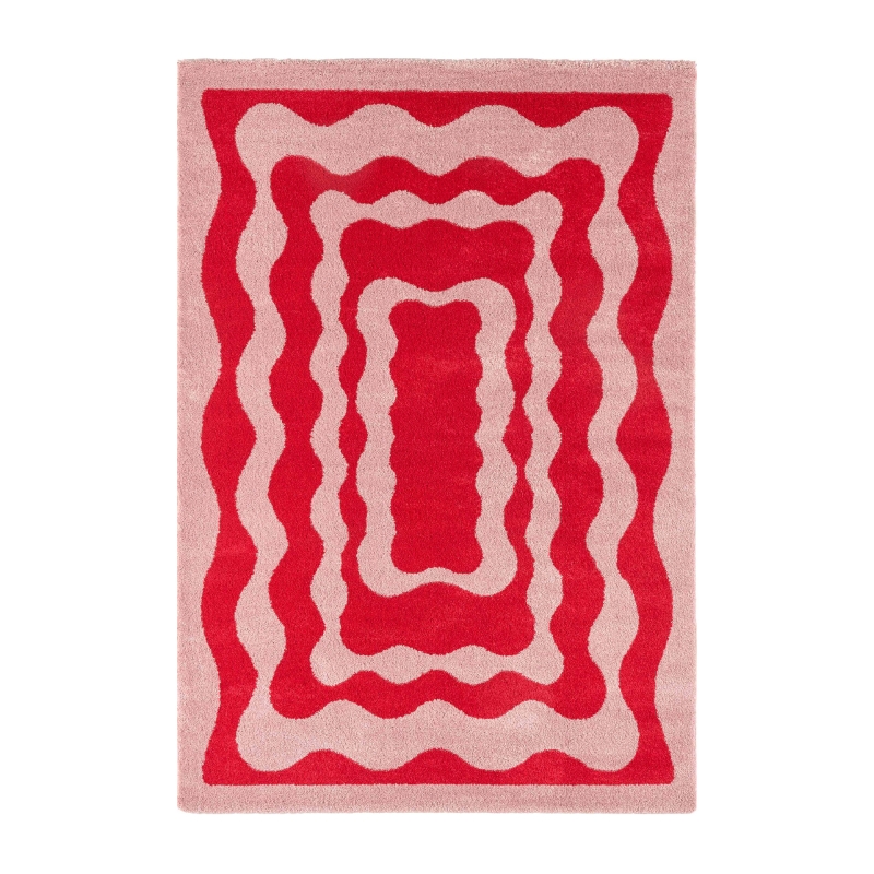 Tapis ABBY rouge motif vintage 200x280 cm