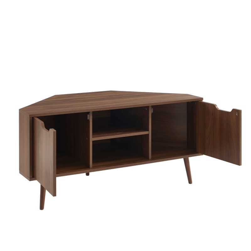 Meuble TV d'angle LYNA effet noyer 115cm